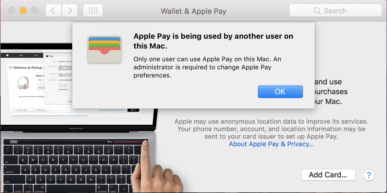 Apple Pay and the new 2016 MacBook Pro